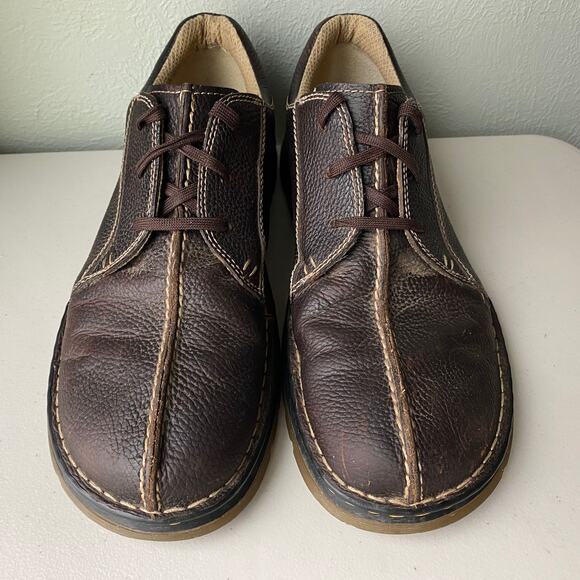 Vintage Dr. Martens Brown Pebbled Leather Split Toe Lace Up Oxfords Round Toe 13 main image 9